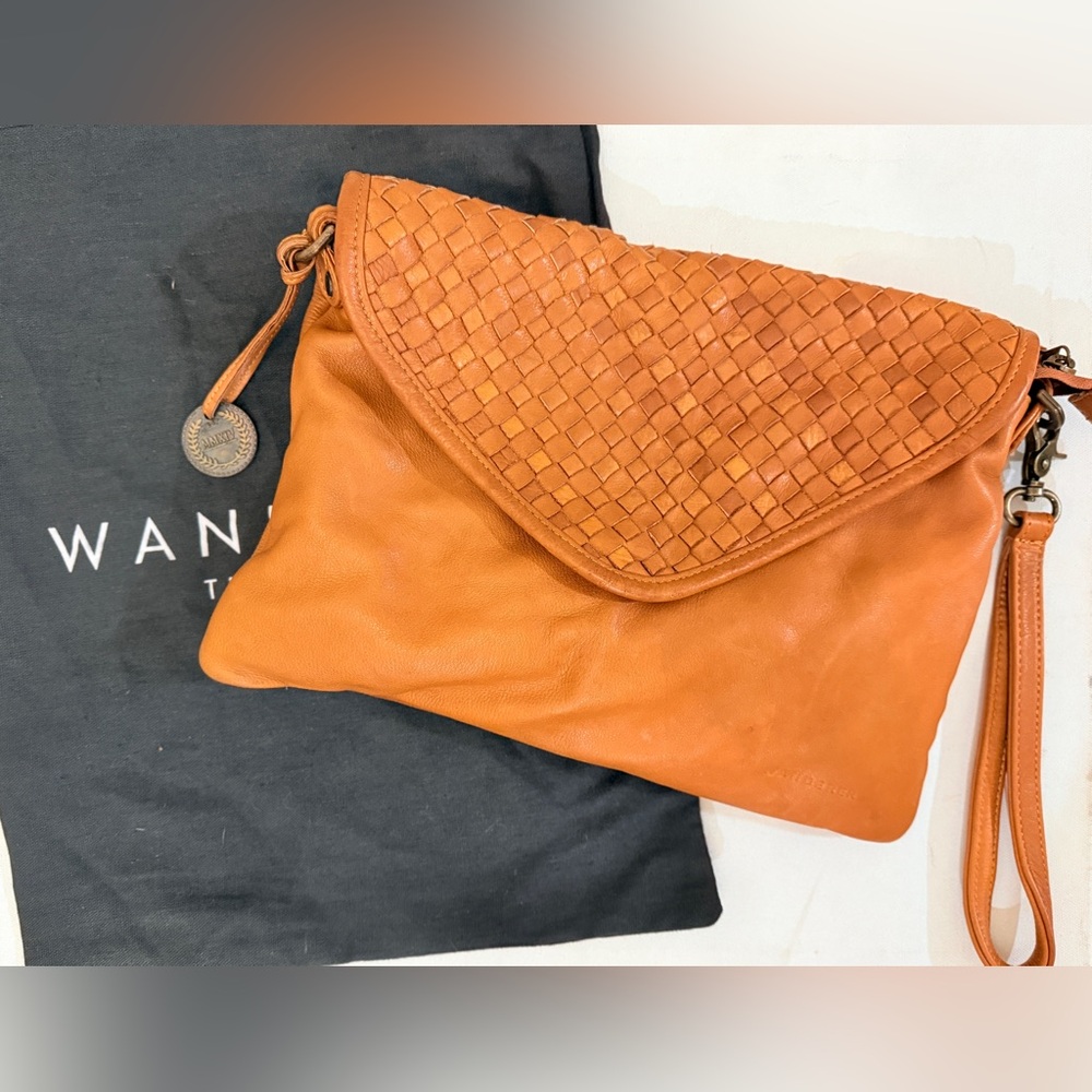 Wandler Terracotta Woven Leather Wristlet